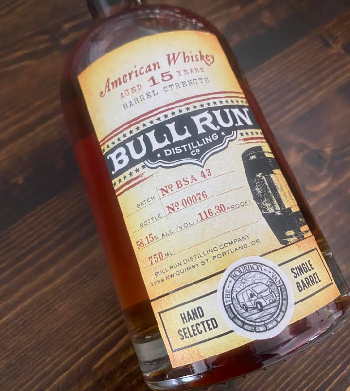 Bull Run 15yr American Whiskey Single Barrel The Bourbon Van Private Barrel Selection