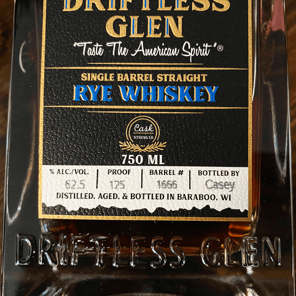 Driftless Glen #1666 Single Barrel Barrel Proof Rye The Bourbon Judge, Bourbon Van, Bourbon of the Week Private Barrel Selection
