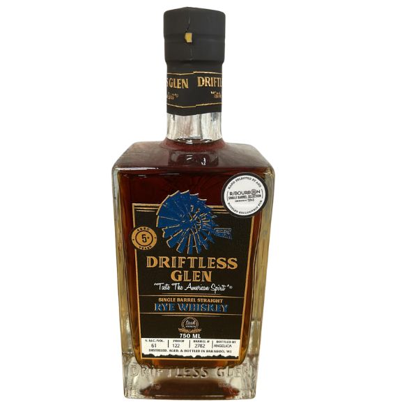 Driftless Glen #2782 7yr Single Barrel Rye Whiskey r/Bourbon Private Selection